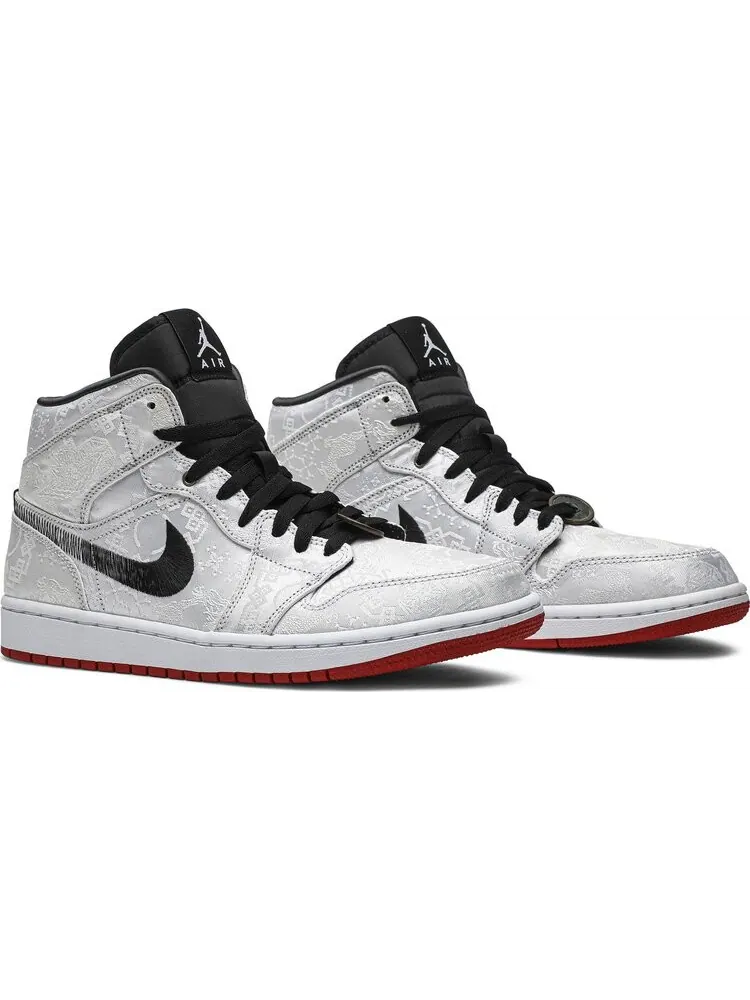 Кроссовки CLOT x Air Jordan 1 Mid Fearless — изображение 8 из 8, серебряный