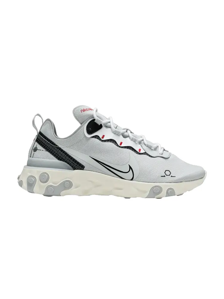 Кроссовки Nike React Element 55 'Platinum Schematic' — изображение 1 из 9, платиновый/черный//белый