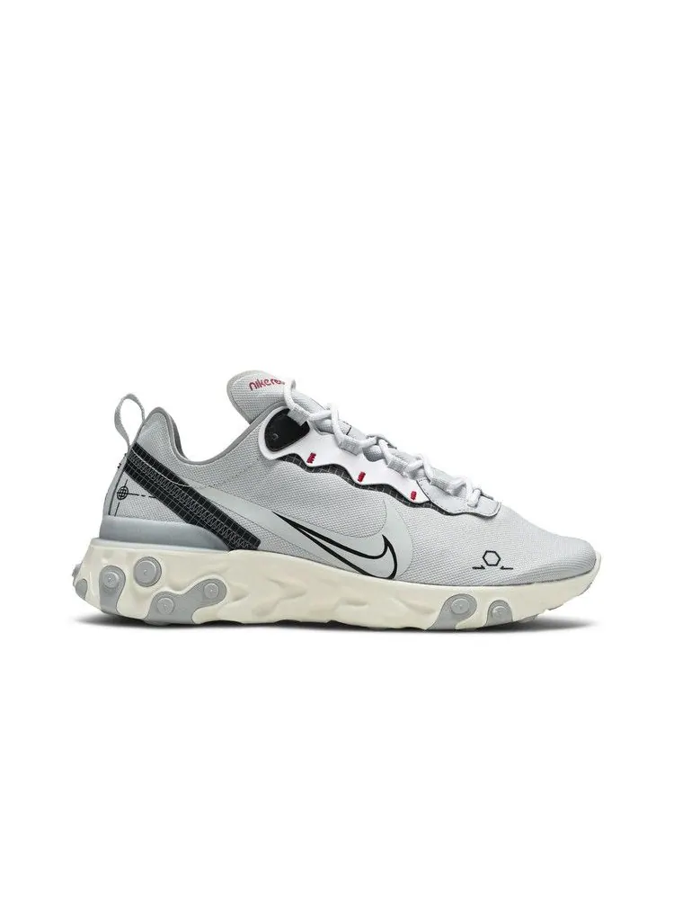Кроссовки Nike React Element 55 'Platinum Schematic' — изображение 2 из 9, платиновый/черный//белый