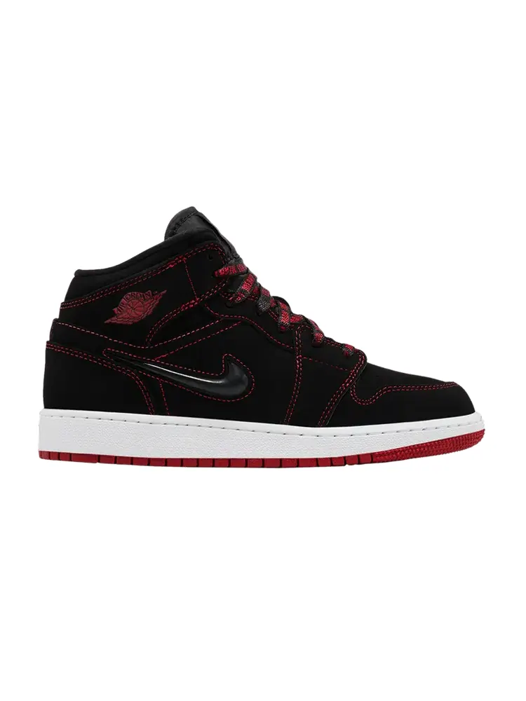 Кроссовки Air Jordan Air Jordan 1 Mid SE GS 'Fearless' — изображение 1 из 9, черный/красный