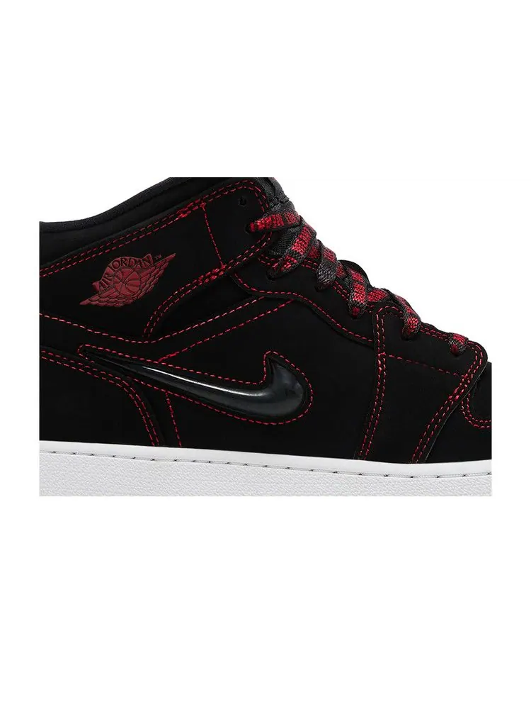 Кроссовки Air Jordan Air Jordan 1 Mid SE GS 'Fearless' — изображение 3 из 9, черный/красный