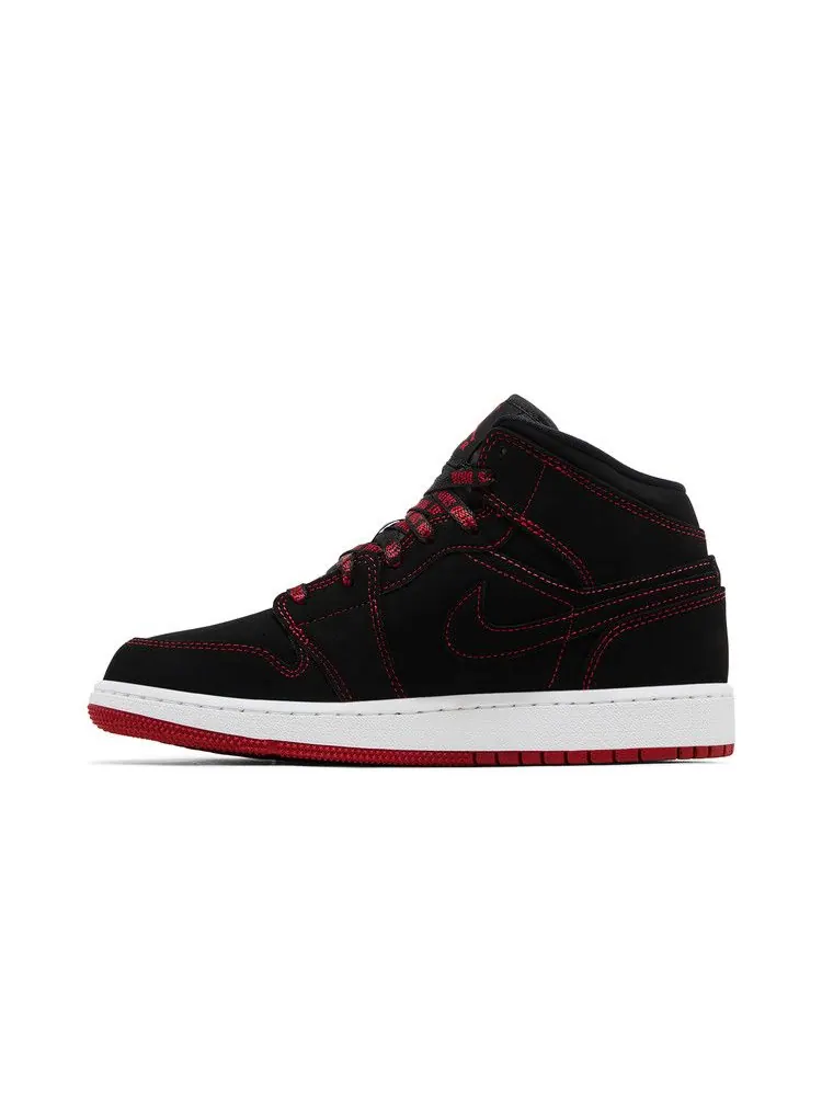 Кроссовки Air Jordan Air Jordan 1 Mid SE GS 'Fearless' — изображение 4 из 9, черный/красный
