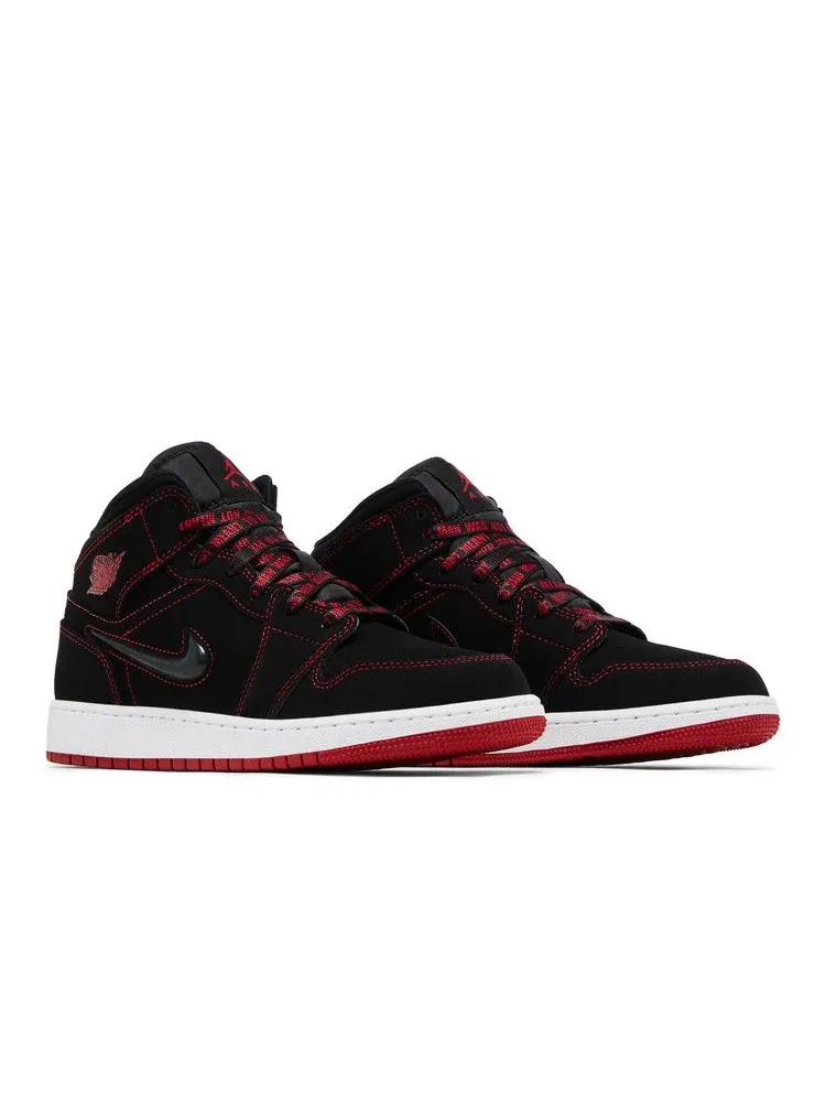 Кроссовки Air Jordan Air Jordan 1 Mid SE GS 'Fearless' — изображение 9 из 9, черный/красный