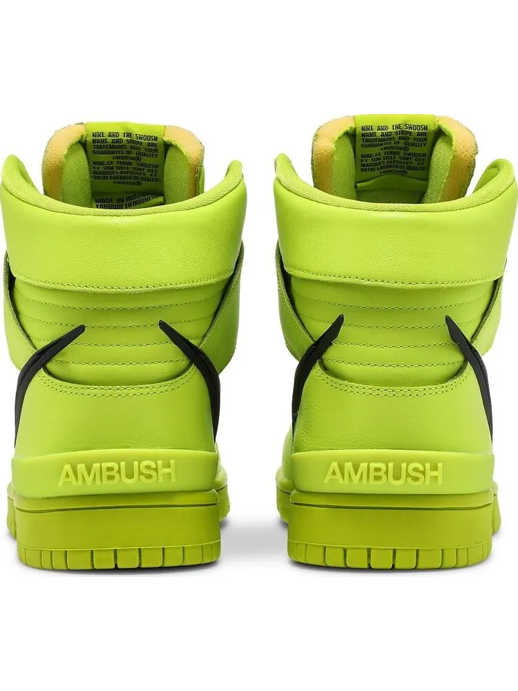 Кроссовки Nike Dunk High x AMBUSH 'Flash Lime' — изображение 6 из 10, желтый