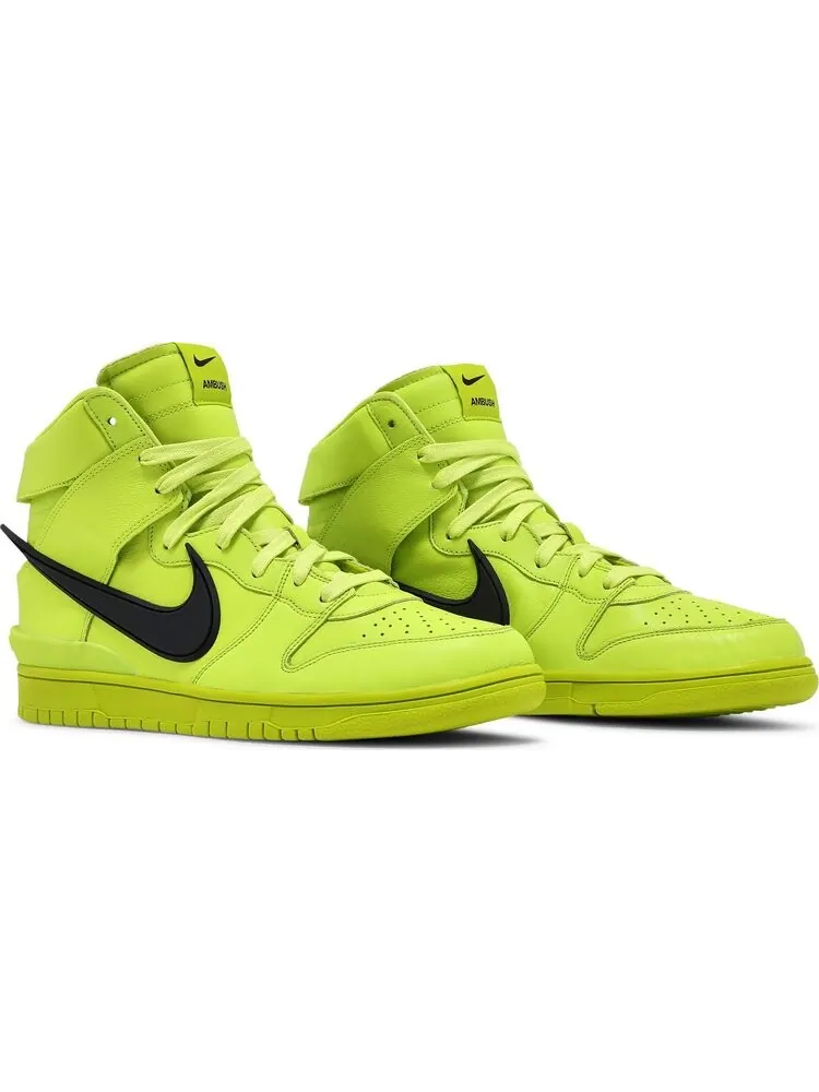 Кроссовки Nike Dunk High x AMBUSH 'Flash Lime' — изображение 8 из 10, желтый