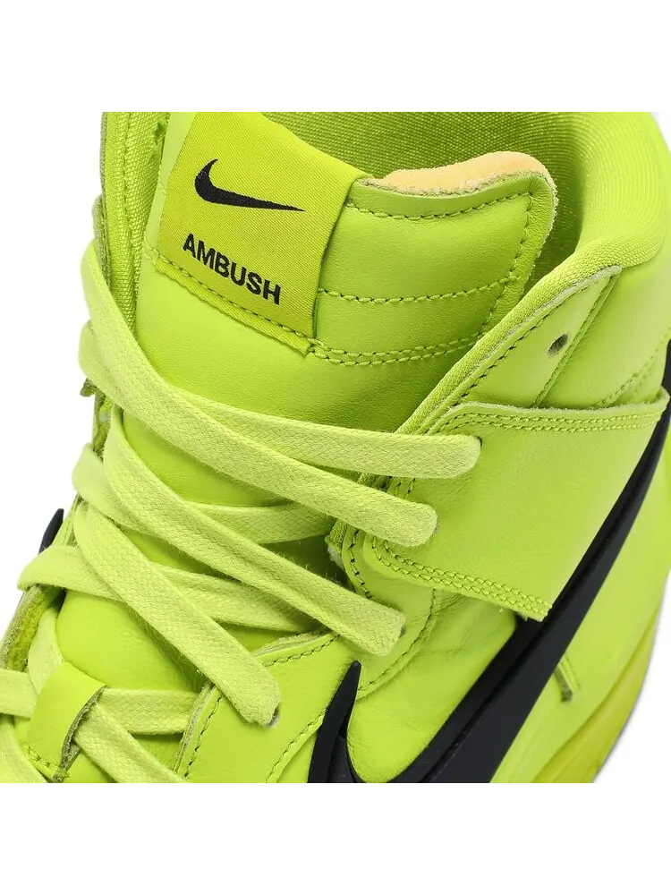 Кроссовки Nike Dunk High x AMBUSH 'Flash Lime' — изображение 9 из 10, желтый