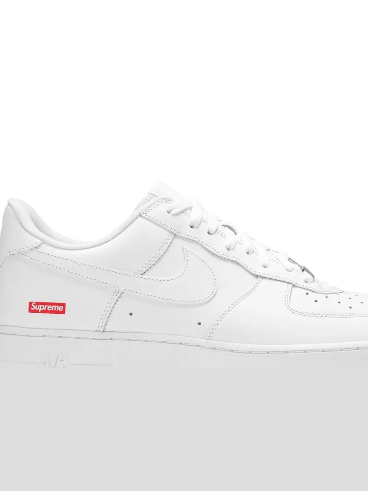 Кроссовки Nike Supreme x Air Force 1 Low Box Logo - White — изображение 2 из 6, белый