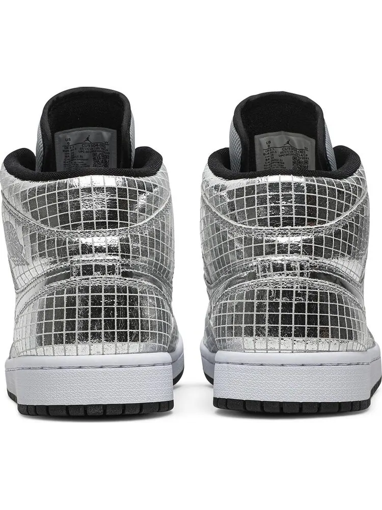Кроссовки Wmns Air Jordan 1 Mid Disco Ball — изображение 6 из 8, серебряный