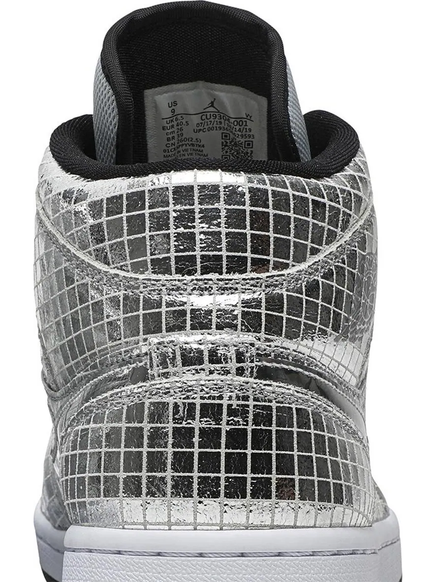 Кроссовки Wmns Air Jordan 1 Mid Disco Ball — изображение 7 из 8, серебряный