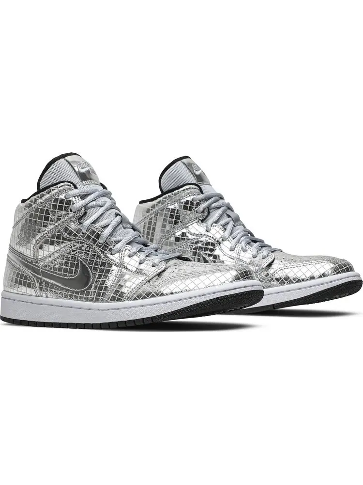Кроссовки Wmns Air Jordan 1 Mid Disco Ball — изображение 8 из 8, серебряный