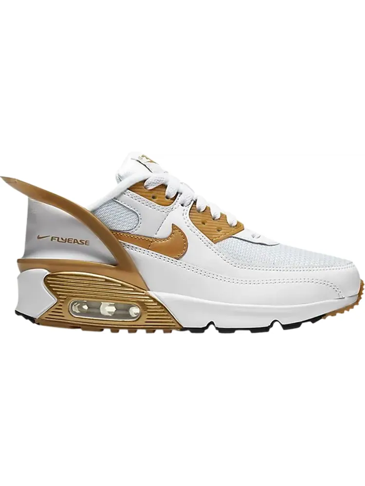 Кроссовки Nike Air Max 90 FlyEase GS 'Metallic Gold' — изображение 1 из 1, белый