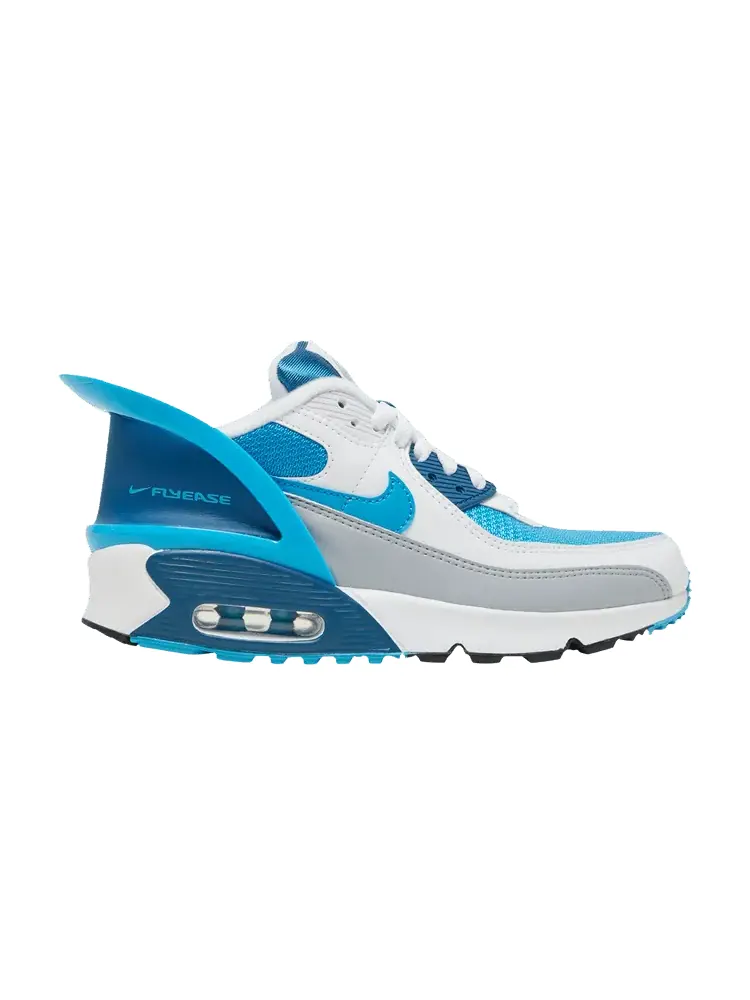 Кроссовки Nike Air Max 90 FlyEase GS 'White Industrial Blue' — изображение 1 из 9, белый/белый/синий/синий