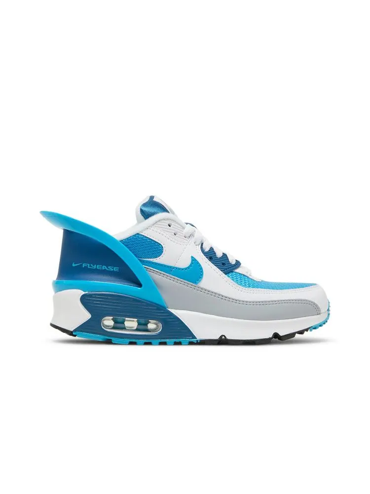 Кроссовки Nike Air Max 90 FlyEase GS 'White Industrial Blue' — изображение 2 из 9, белый/белый/синий/синий