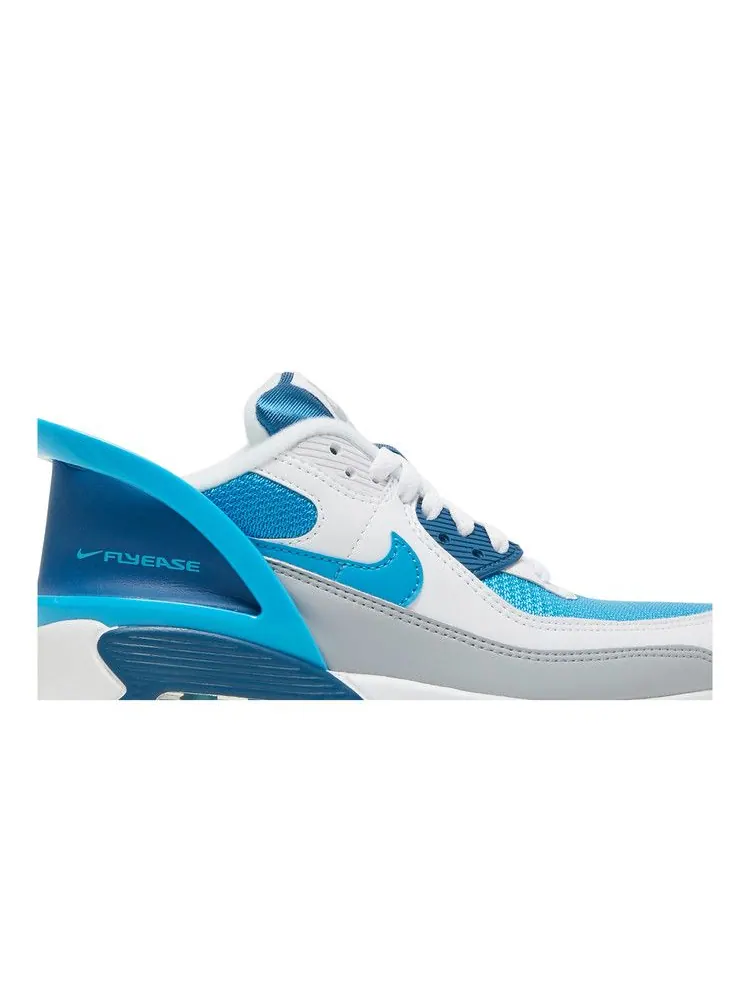 Кроссовки Nike Air Max 90 FlyEase GS 'White Industrial Blue' — изображение 3 из 9, белый/белый/синий/синий