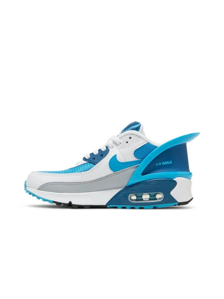 Кроссовки Nike Air Max 90 FlyEase GS 'White Industrial Blue' — изображение 4 из 9, белый/белый/синий/синий