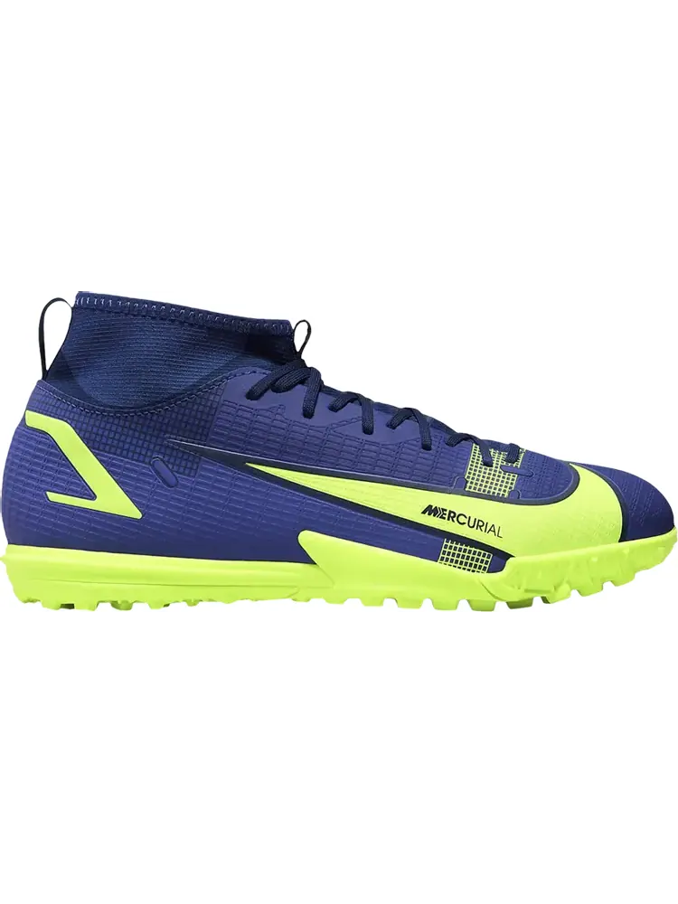 Кроссовки Nike Mercurial Superfly 8 Academy TF GS 'Lapis Volt' — изображение 1 из 1, синий