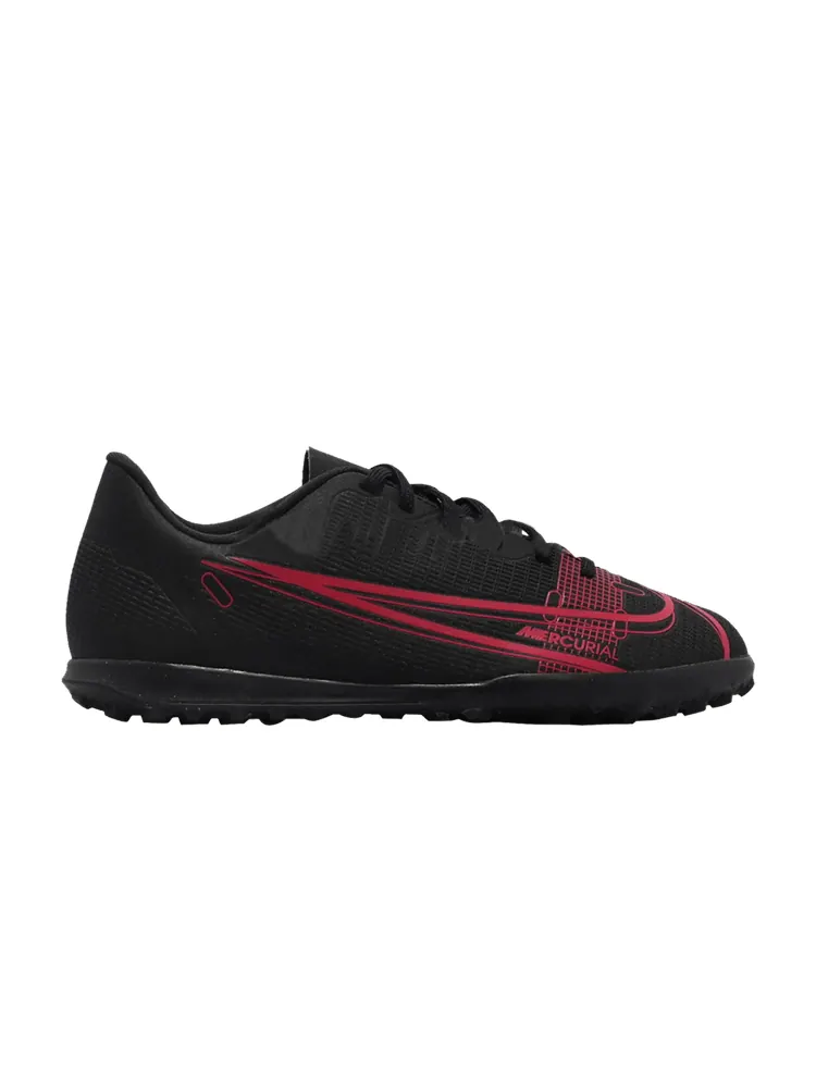 Кроссовки Nike Mercurial Vapor 14 Club TF GS 'Black Cyber' — изображение 1 из 1, черный/черный