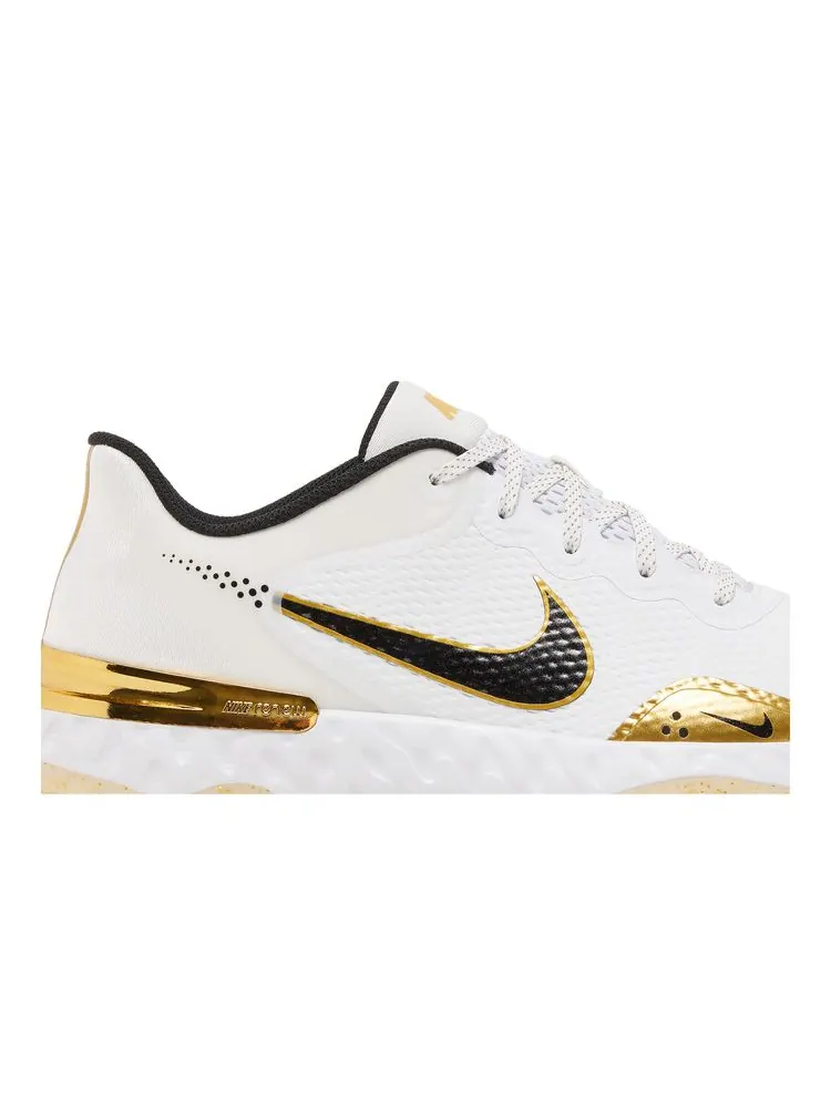 Кроссовки Alpha Huarache Elite 3 Turf 'White Metallic Gold' — изображение 2 из 8