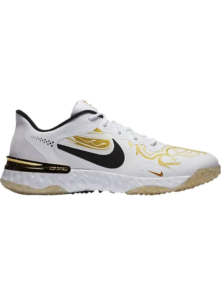 Кроссовки Nike Alpha Huarache Elite 3 Turf Premium 'White Metallic Vivid Gold'' — изображение 1 из 1, белый