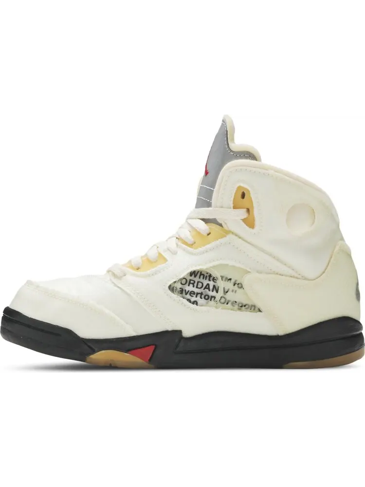 Кроссовки Off-White x Air Jordan 5 Retro SP PS Sail — изображение 3 из 8, бежевый