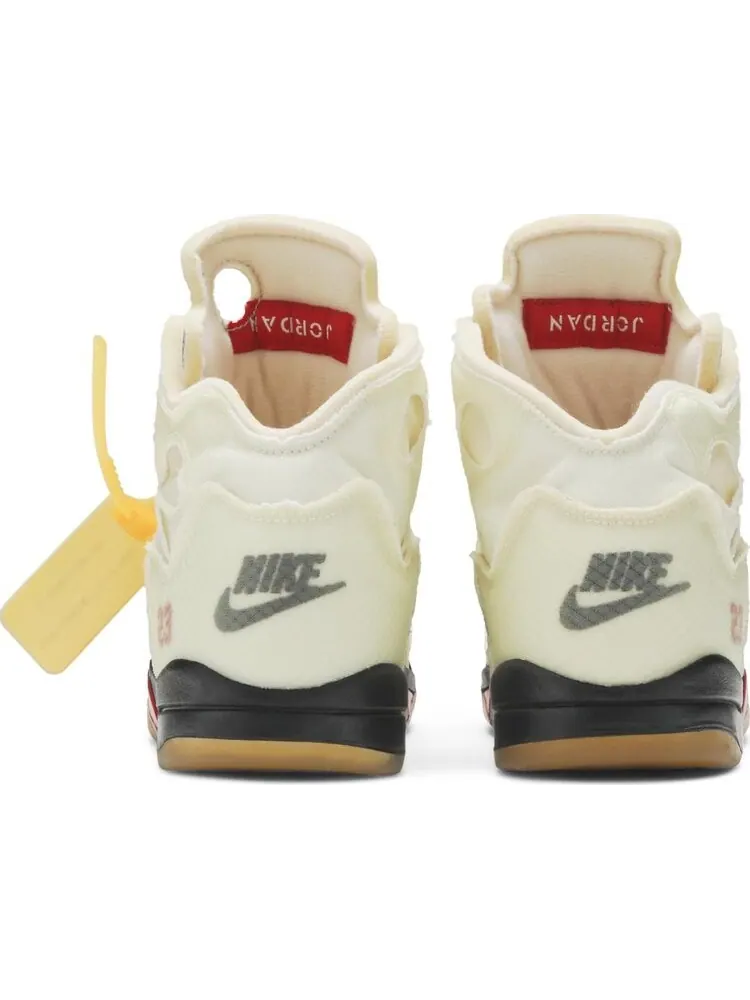 Кроссовки Off-White x Air Jordan 5 Retro SP PS Sail — изображение 6 из 8, бежевый