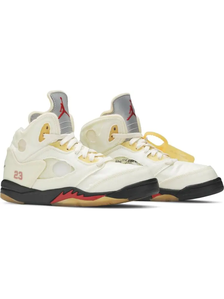 Кроссовки Off-White x Air Jordan 5 Retro SP PS Sail — изображение 8 из 8, бежевый