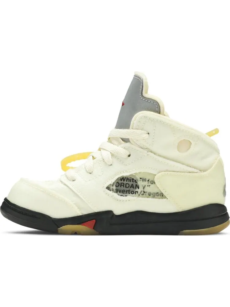 Кроссовки Off-White x Air Jordan 5 Retro SP TD Sail — изображение 3 из 8, бежевый