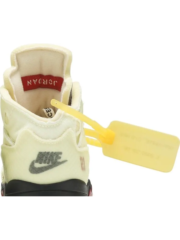Кроссовки Off-White x Air Jordan 5 Retro SP TD Sail — изображение 7 из 8, бежевый