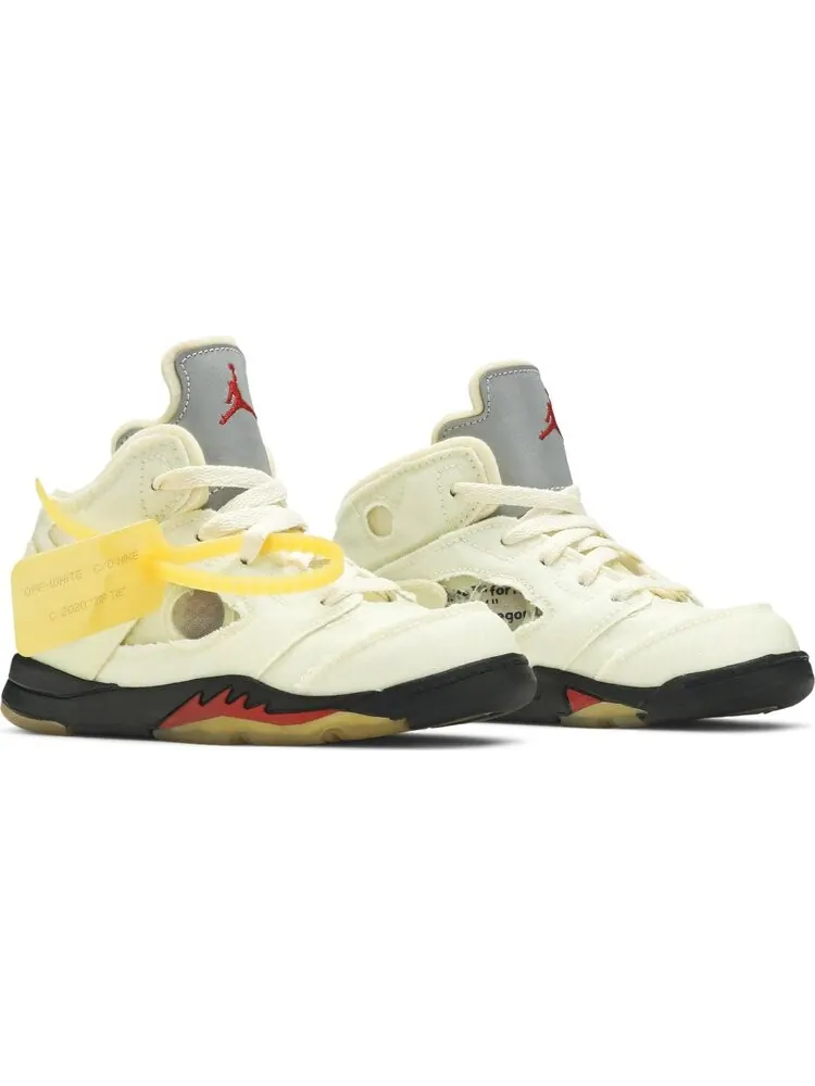 Кроссовки Off-White x Air Jordan 5 Retro SP TD Sail — изображение 8 из 8, бежевый