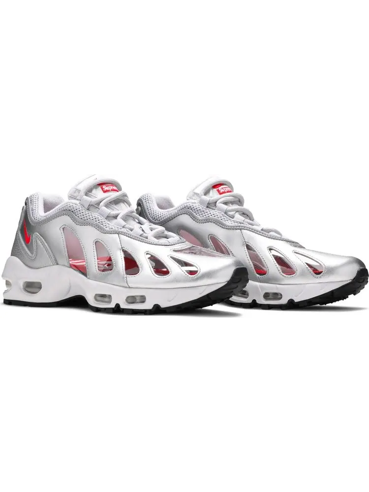Кроссовки Nike Supreme x Air Max 96 'Metallic Silver' — изображение 8 из 10, серебряный