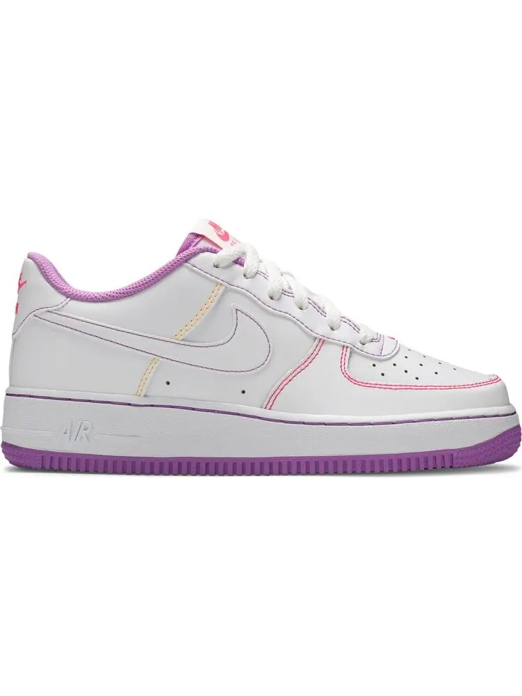 Кроссовки Nike Air Force 1 '07 Low GS 'Contrast Stitch - Fuchsia Glow' — изображение 1 из 8, белый