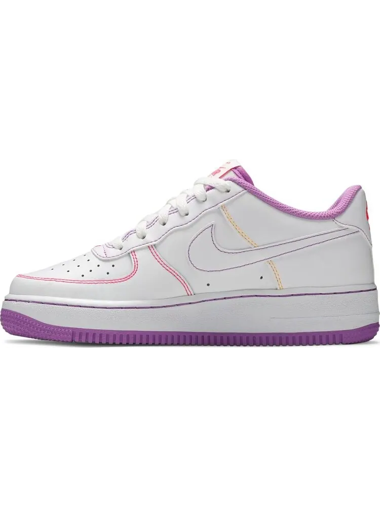 Кроссовки Nike Air Force 1 '07 Low GS 'Contrast Stitch - Fuchsia Glow' — изображение 3 из 8, белый