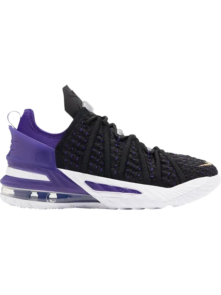 Кроссовки Nike LeBron 18 GS 'Lakers' — изображение 1 из 1, черный