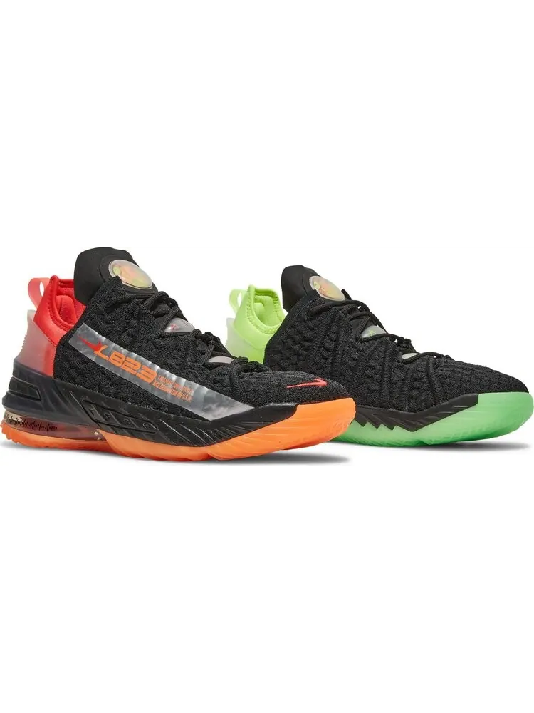 Кроссовки Nike LeBron 18 GS 'Black Crimson Volt' — изображение 8 из 8, черный