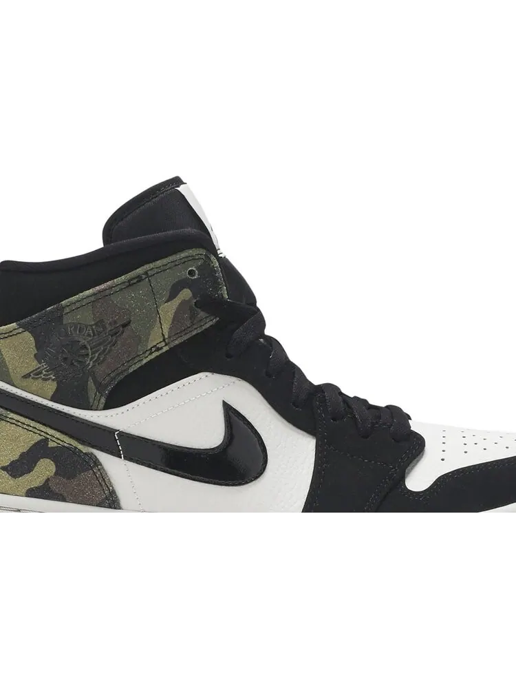 Кроссовки Air Jordan 1 Mid Camo — изображение 2 из 8, черный