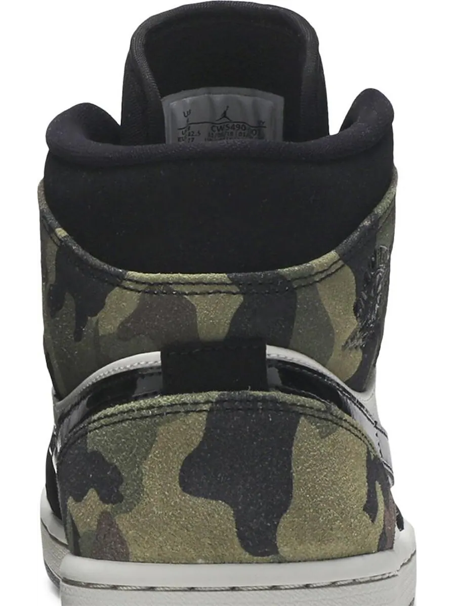 Кроссовки Air Jordan 1 Mid Camo — изображение 7 из 8, черный