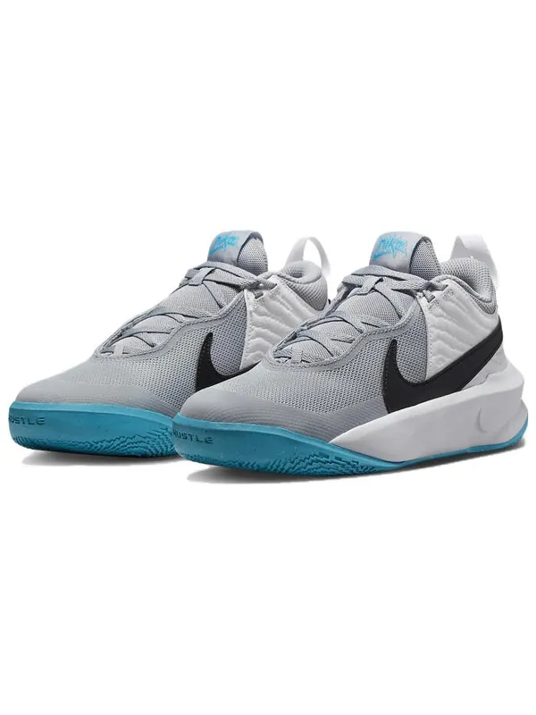 Кроссовки (GS) Nike Team Hustle D10 'Grey Blue Lightning' — изображение 3 из 4, белый/серый/синий/черный