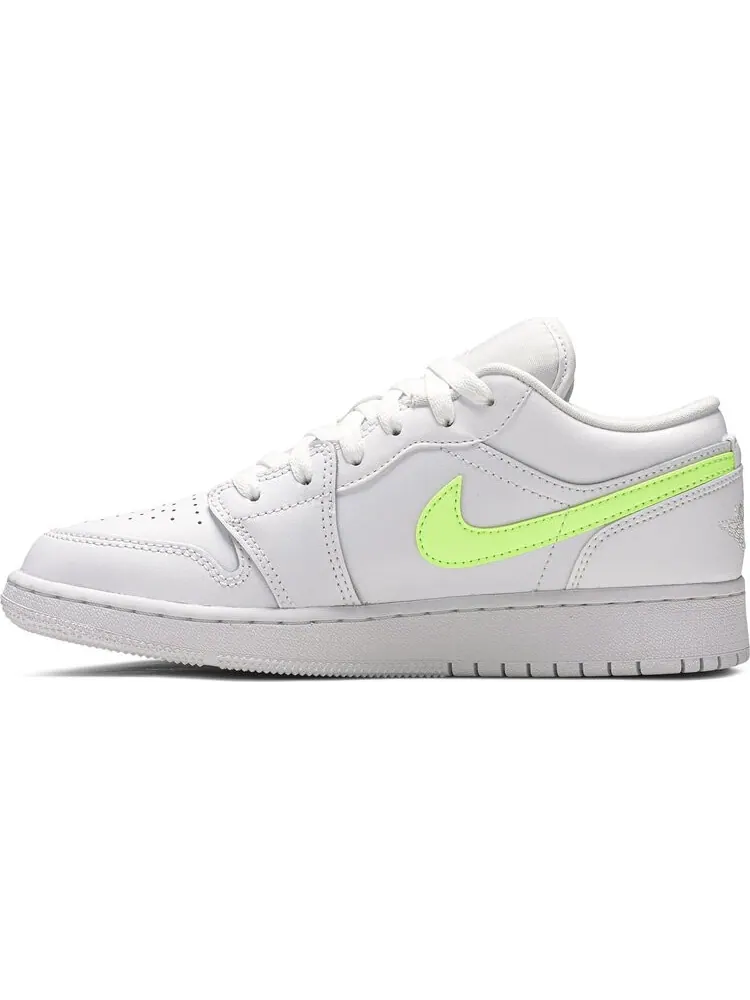 Кроссовки Air Jordan 1 Low GS White Neon — изображение 3 из 8, белый