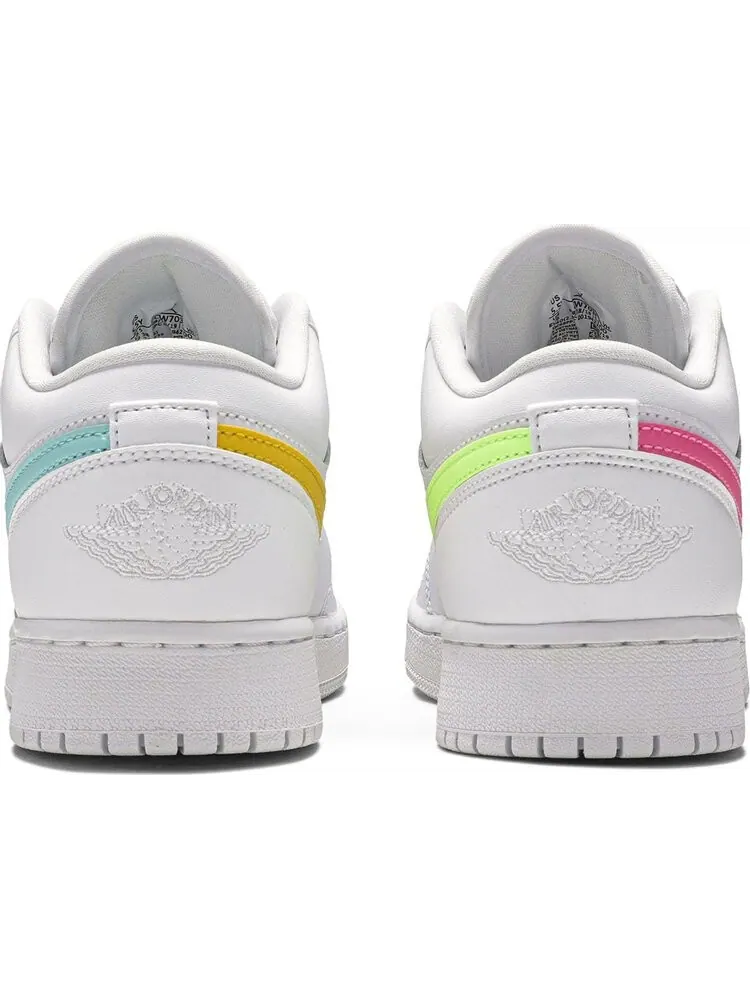 Кроссовки Air Jordan 1 Low GS White Neon — изображение 6 из 8, белый
