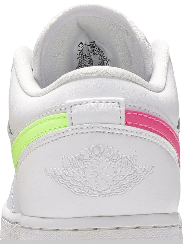 Кроссовки Air Jordan 1 Low GS White Neon — изображение 7 из 8, белый