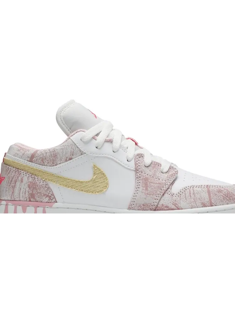 Кроссовки Air Jordan 1 Low GS Strawberry Ice Cream, детская модель — изображение 2 из 8, розовый