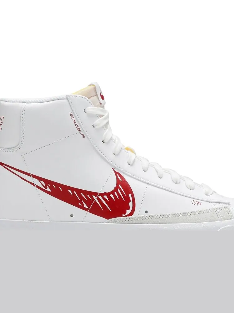 Кроссовки Nike Blazer Mid 77 'Sketch - Red' — изображение 2 из 8, белый