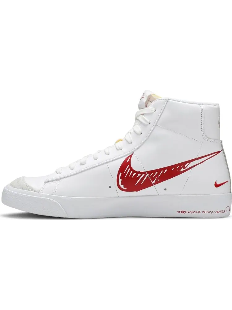 Кроссовки Nike Blazer Mid 77 'Sketch - Red' — изображение 3 из 8, белый