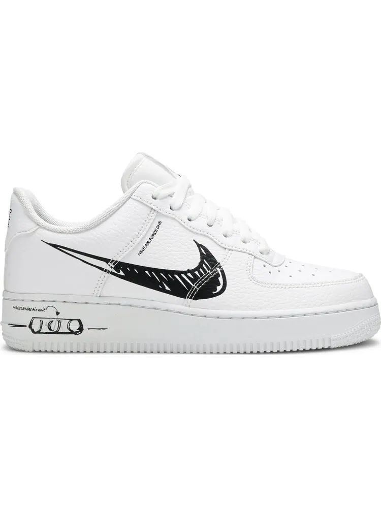 Кроссовки Nike Air Force 1 Low 'Sketch - Black' — изображение 1 из 8, белый