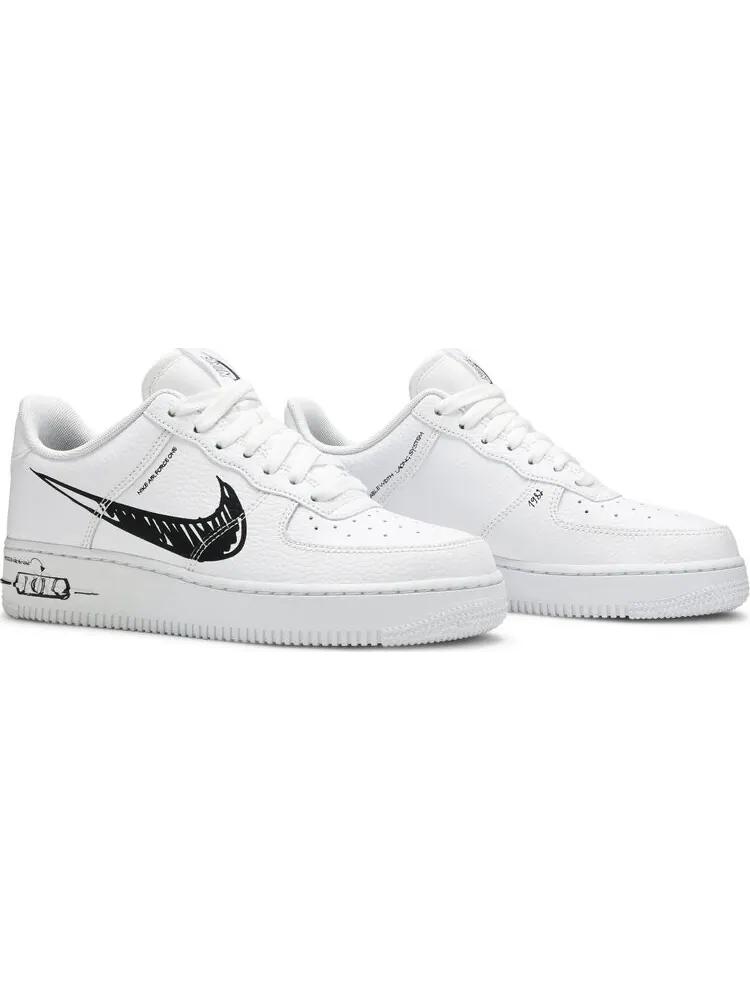 Кроссовки Nike Air Force 1 Low 'Sketch - Black' — изображение 8 из 8, белый