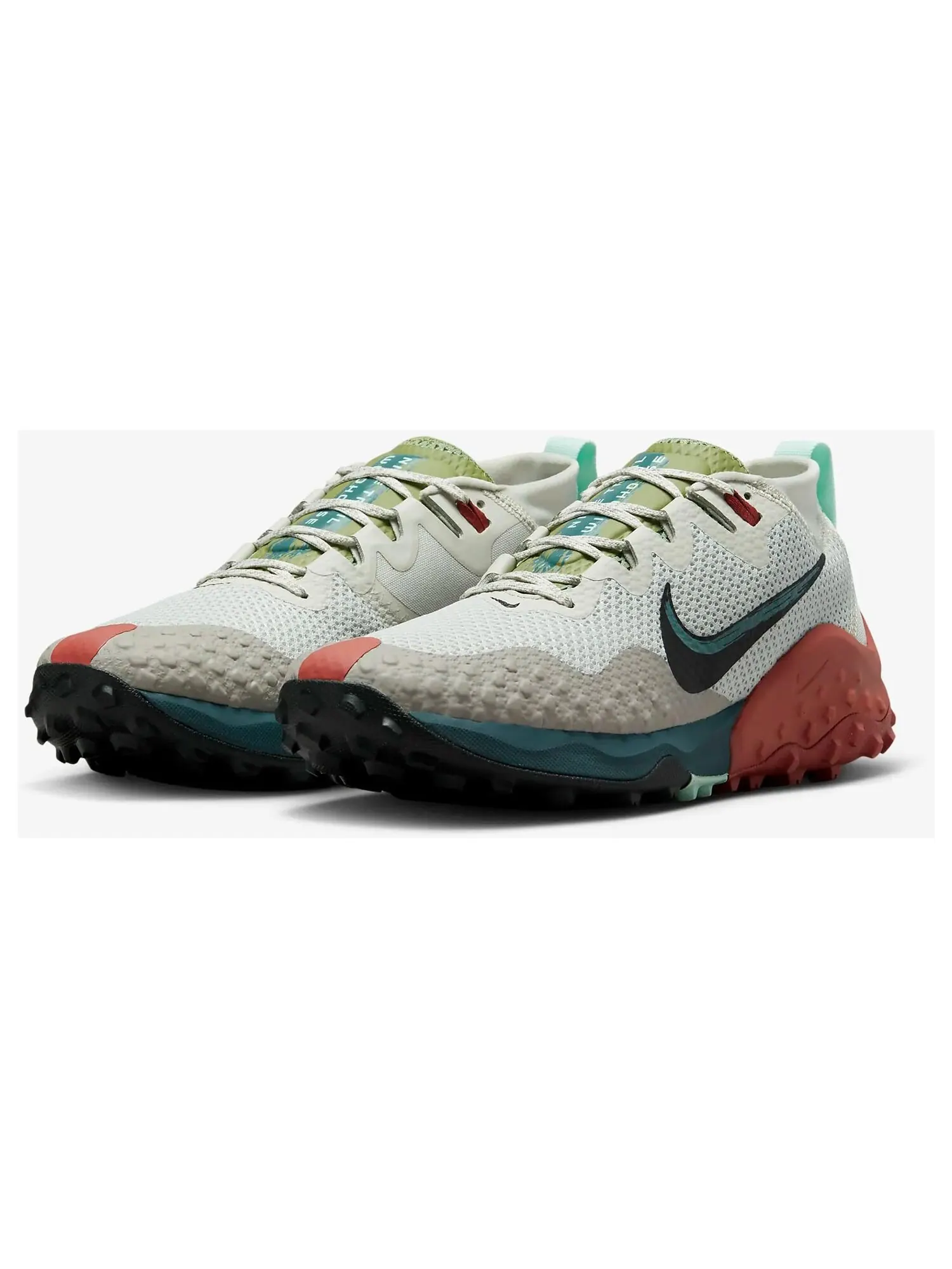 Кроссовки Nike Wildhorse 7 — изображение 2 из 7, слоновая кость/зеленый
