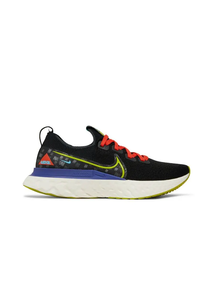 Кроссовки Nike React Infinity Run Flyknit AS 'Bright Cactus' — изображение 2 из 9, черный//фиолетовый/яркий