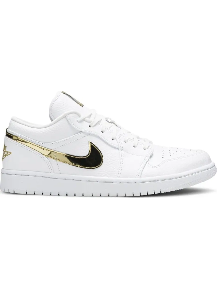 Кроссовки Wmns Air Jordan 1 Retro Low White Metallic Gold — изображение 1 из 8, золото