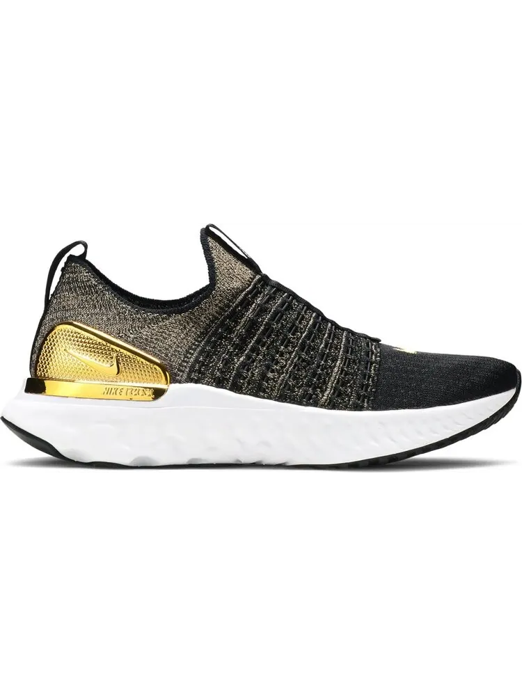 Кроссовки Nike Wmns React Phantom Run Flyknit 2 Premium 'Black Metallic Gold' — изображение 1 из 8, черный