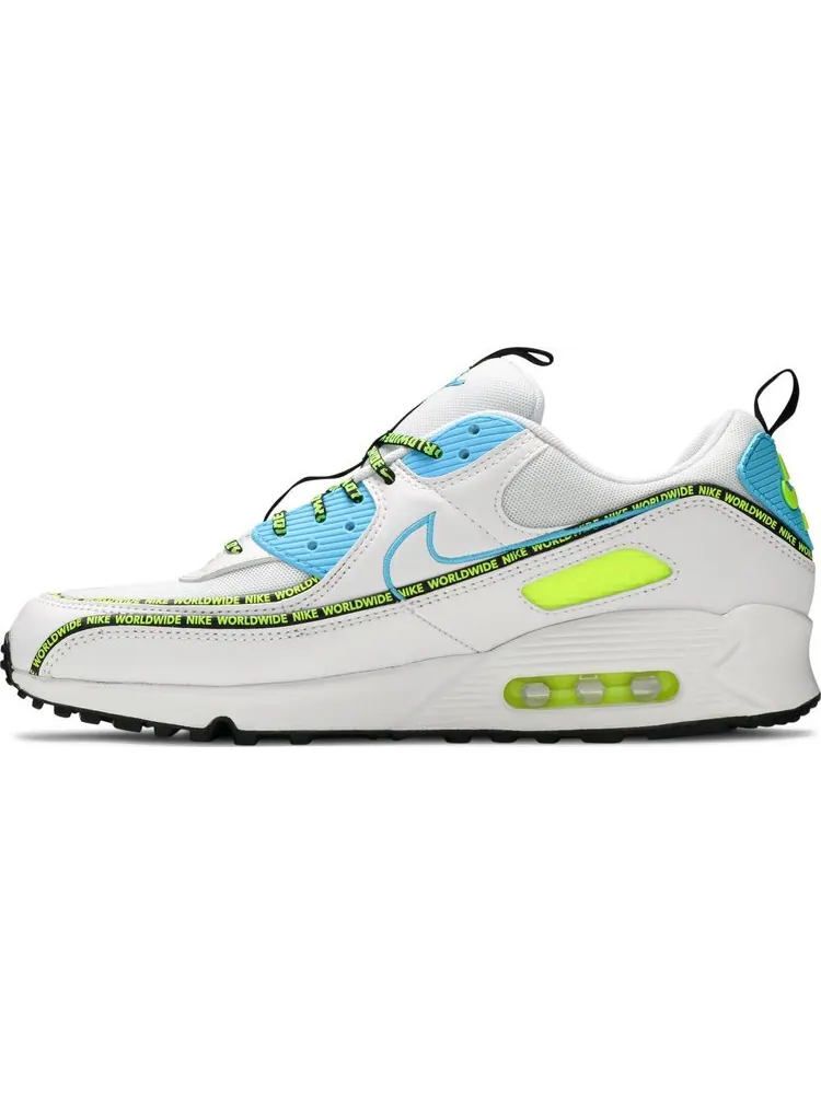 Кроссовки Nike Air Max 90 SE 'Worldwide Pack - Blue Fury Volt' — изображение 3 из 8, белый